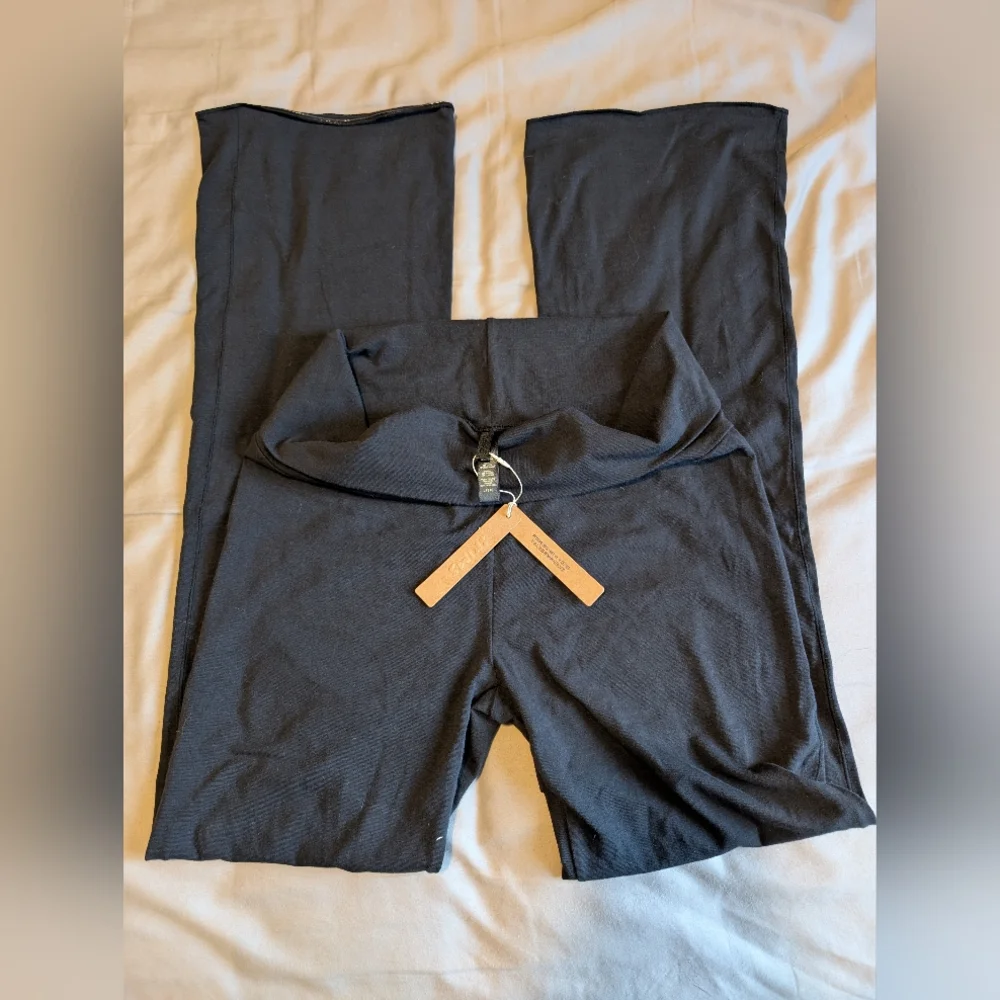 NWT SKIMS Cotton Jersey Fold Over Pants LARGE - Picture 2 of 5